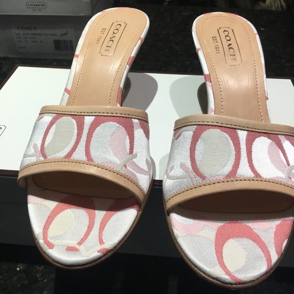 Coach Kristen Optic Pink Slides - Picture 1 of 4